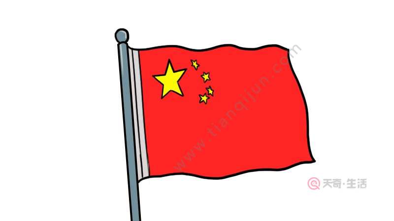 中国国旗简笔画