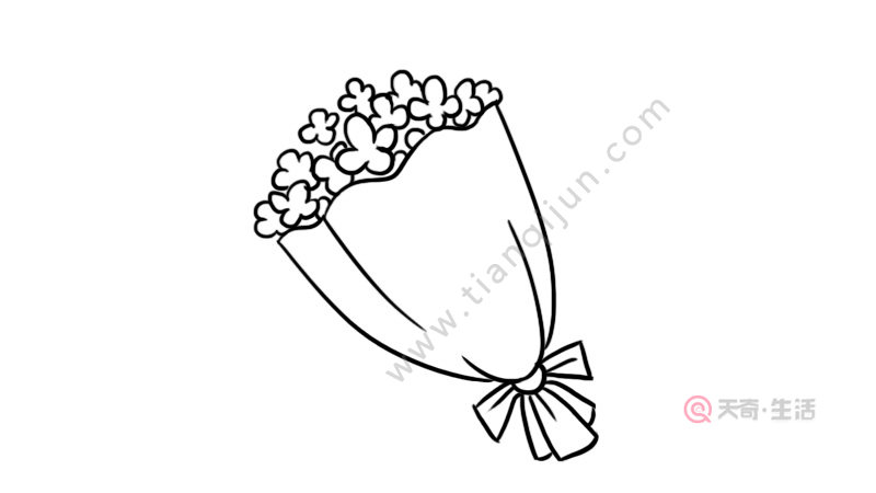 感恩节简笔画一束花