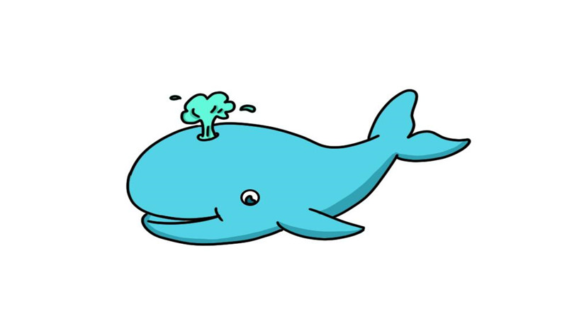 鲸涂色画