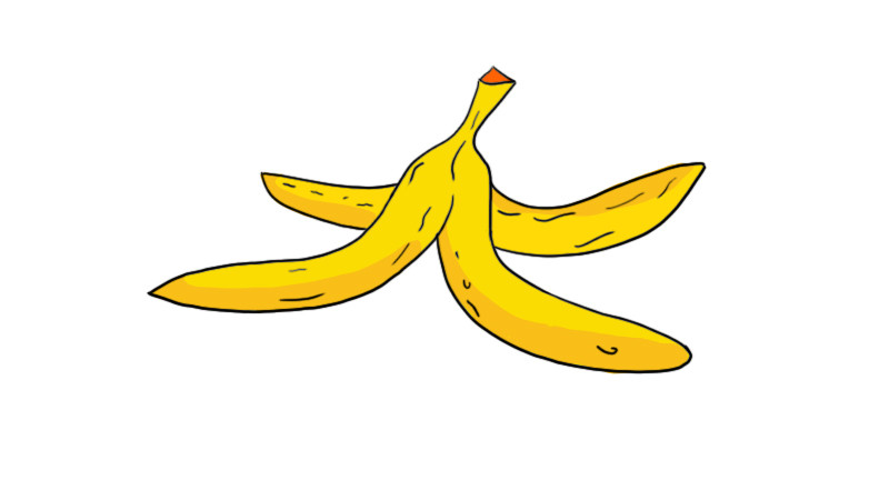 香蕉皮涂色画