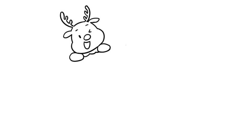 圣诞节小鹿边框简笔画