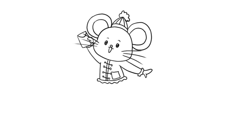 可爱老鼠抢红包简笔画