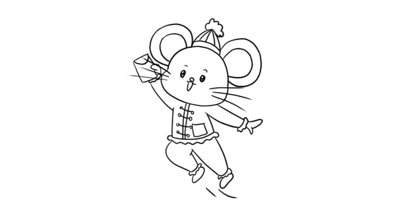 可爱老鼠抢红包简笔画