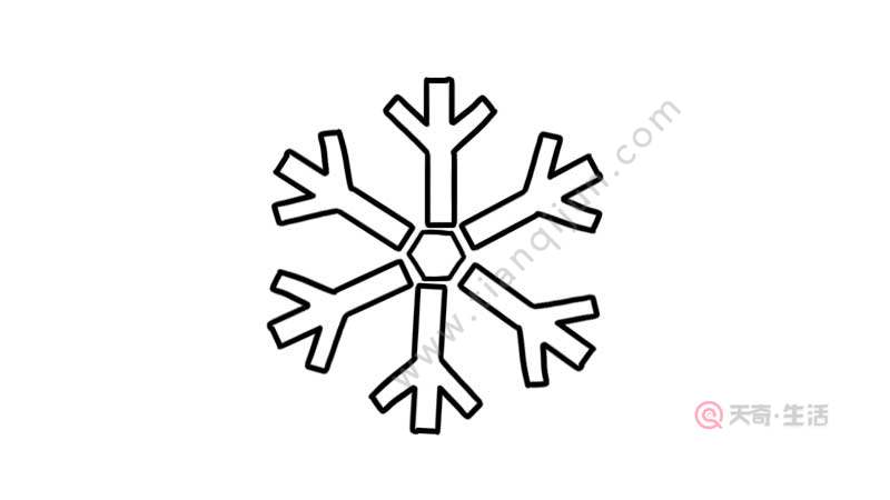 4,最后给雪花涂上颜色就可以了.