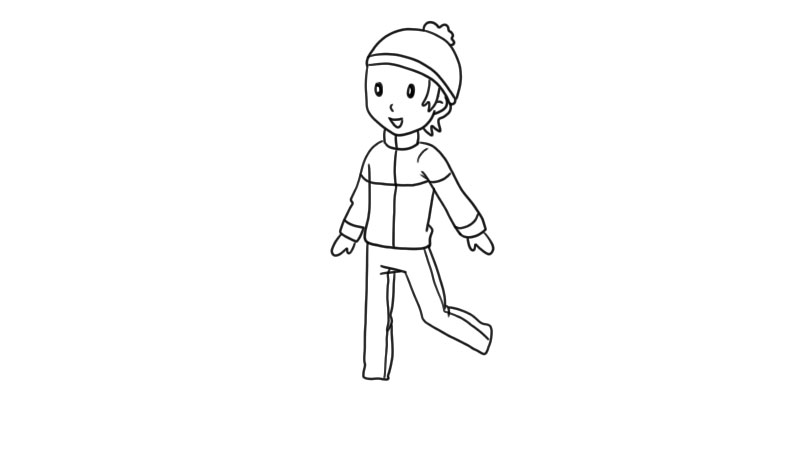 滑冰的小女孩简笔画