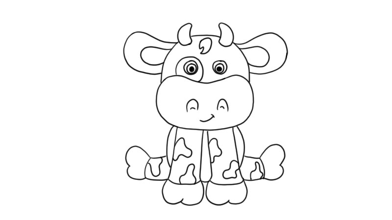 可爱奶牛简笔画