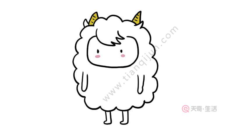 呆萌小羊简笔画怎么画