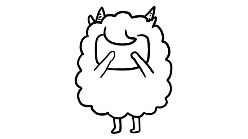 害羞的小羊简笔画