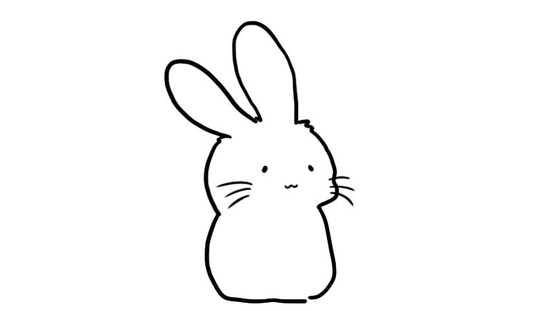 可爱的小胖兔简笔画