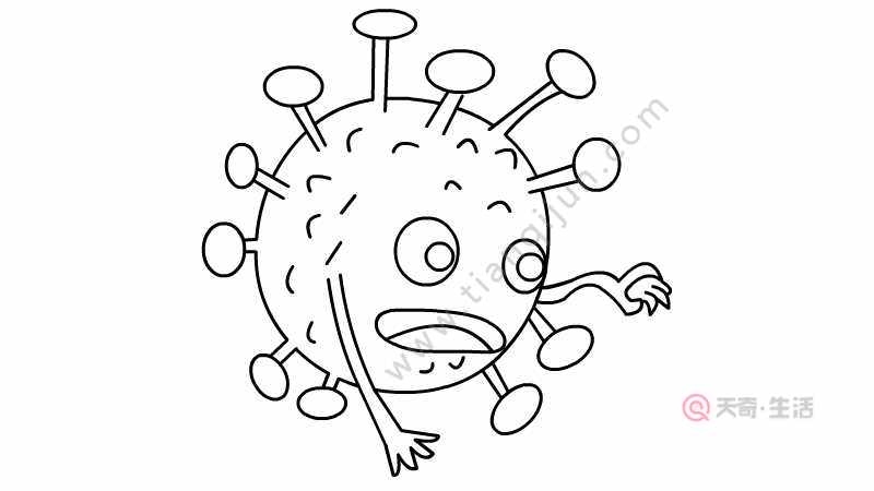 新型冠状病毒简笔画