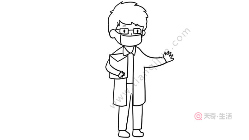 戴口罩的人简笔画图片