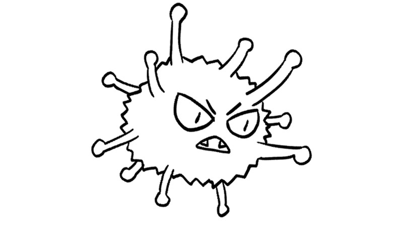 新型冠状病毒简笔画怎么画