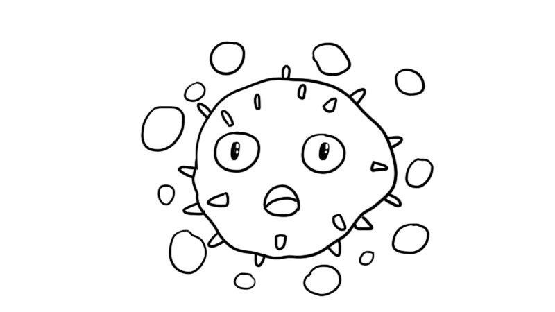 新型冠状病毒简笔画的画法