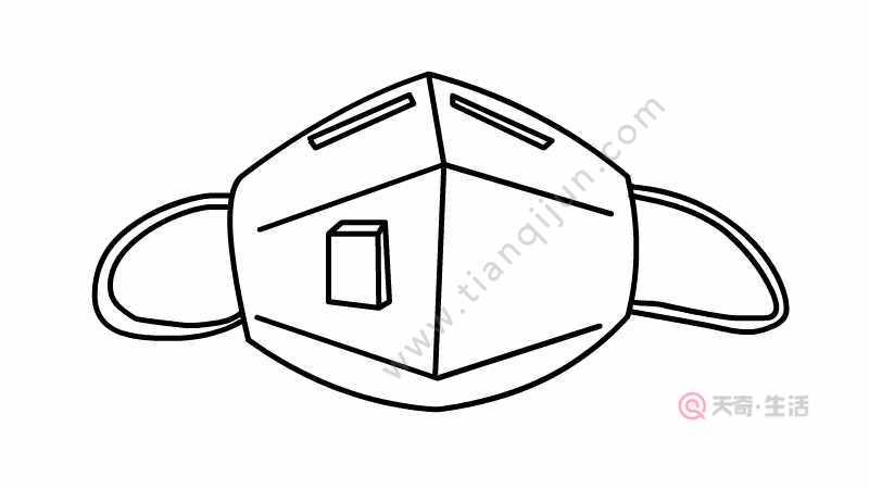 口罩简笔画步骤
