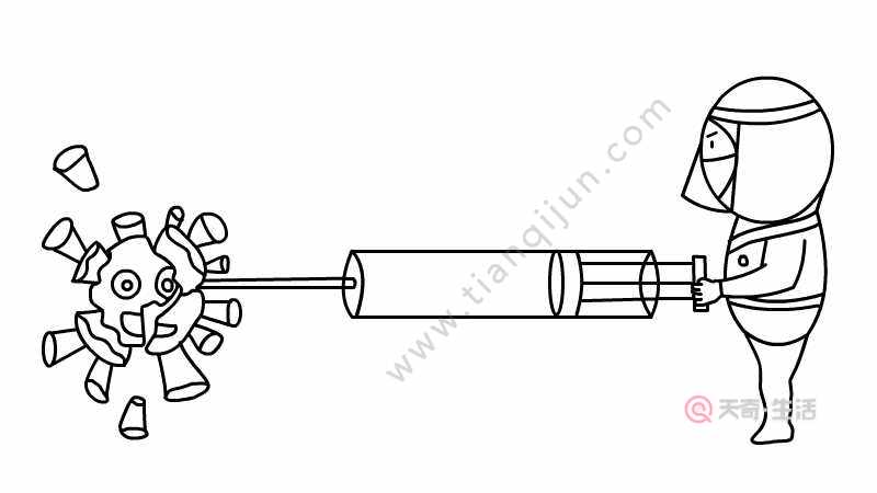 抗疫情简笔画怎么画