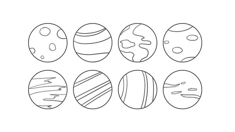 八大行星简笔画怎么画