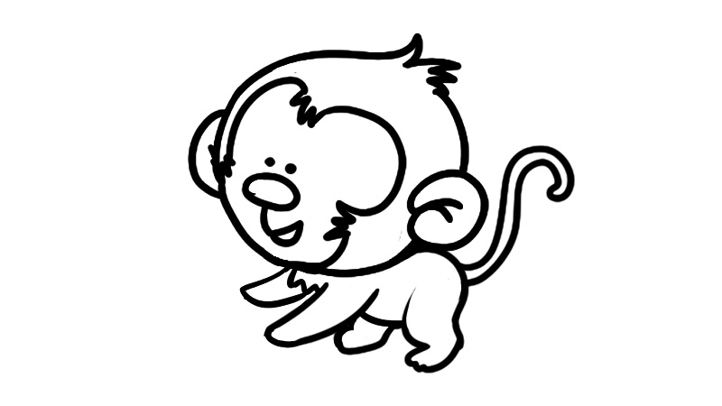画一只猴子简笔画怎么画