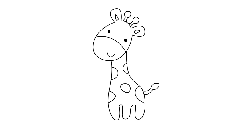 动物乐园长颈鹿简笔画