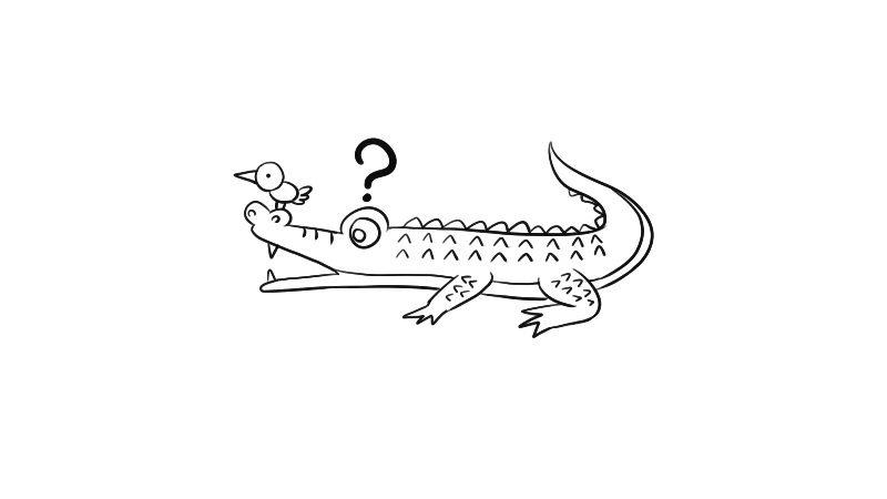 爬行动物鳄鱼简笔画