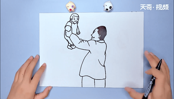 爸爸抱孩子的简笔画 爸爸抱孩子的简笔画怎么画