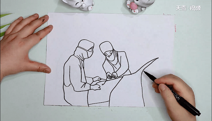 两个医生正在抢护病人简笔画 两个医生正在抢护病人画报