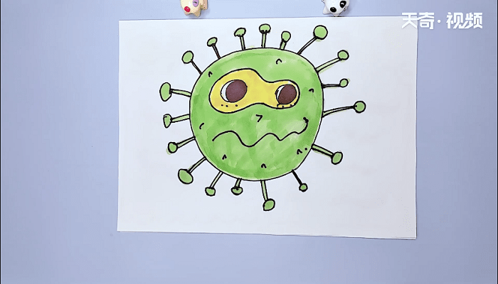 新冠状病毒的简笔画 新冠状病毒的简笔画画报