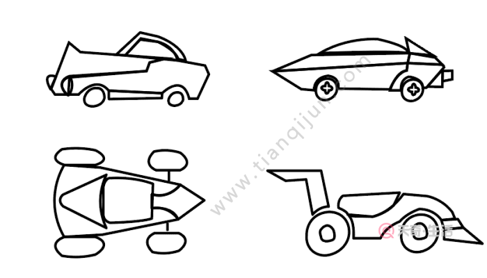 赛车简笔画 赛车简笔画怎么画
