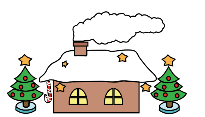 圣诞房子简笔画