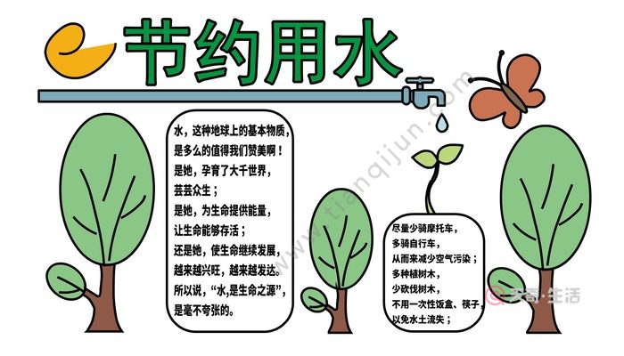 关于节约用水的手抄报 关于节约用水的手抄报怎么画