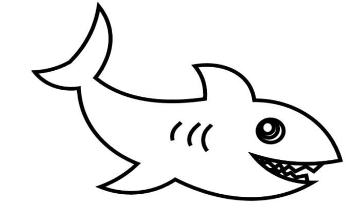 3,接着画鲨鱼的眼睛.