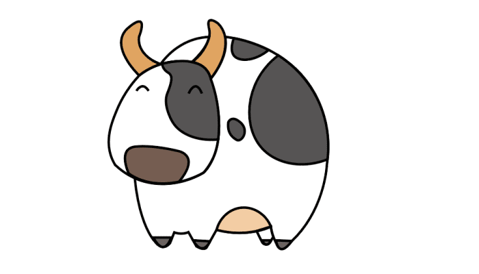 牧场里的奶牛简笔画