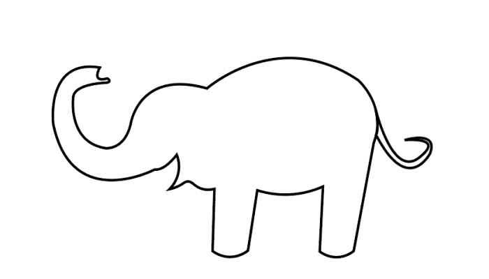 大象简笔画图片带颜色简笔画 