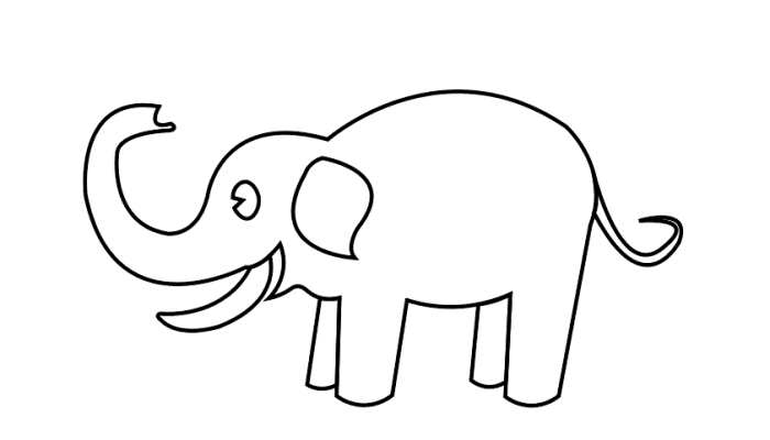 大象简笔画图片带颜色简笔画 