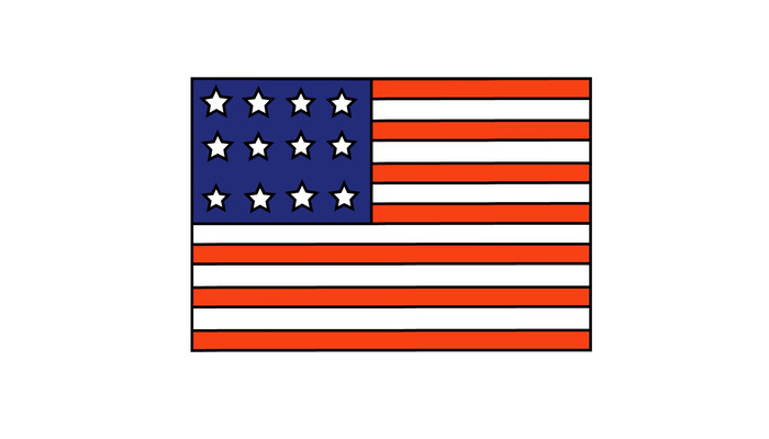 美国国旗简笔画