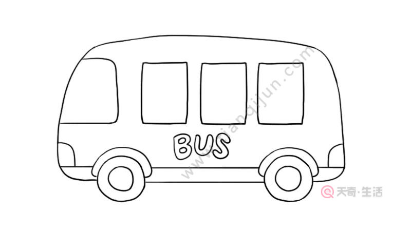 公交车简笔画 公交车的画法