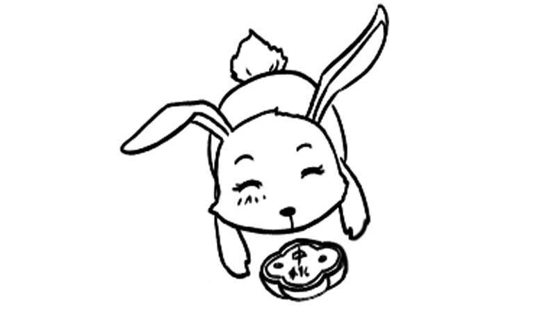 中秋节兔子简笔画