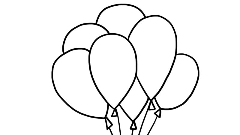 一束气球简笔画
