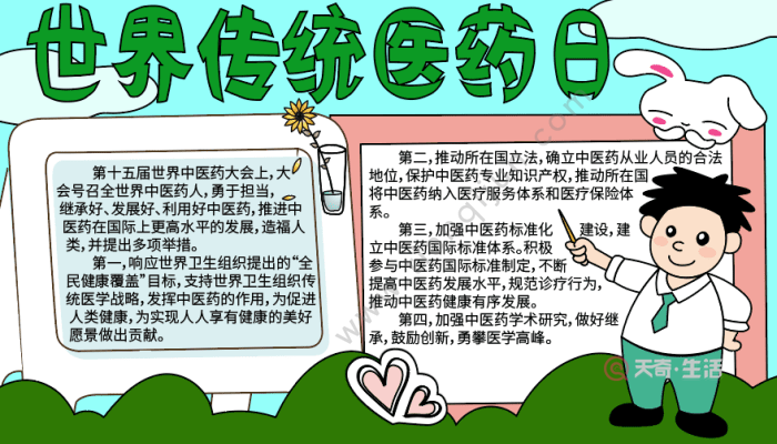 世界传统医药日手抄报 世界传统医药日手抄报的画法