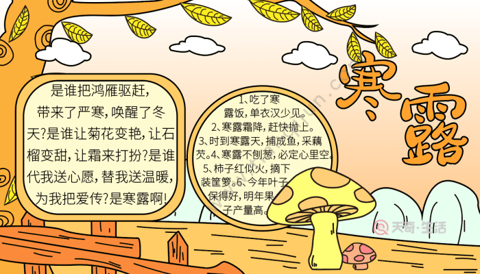手抄报寒露的内容 寒露的手抄报怎么画