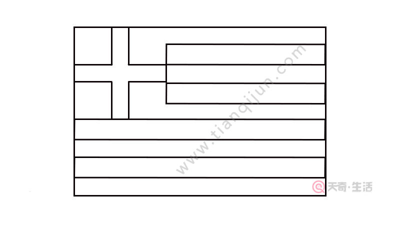 希腊国旗简笔画 希腊国旗简笔画怎么画