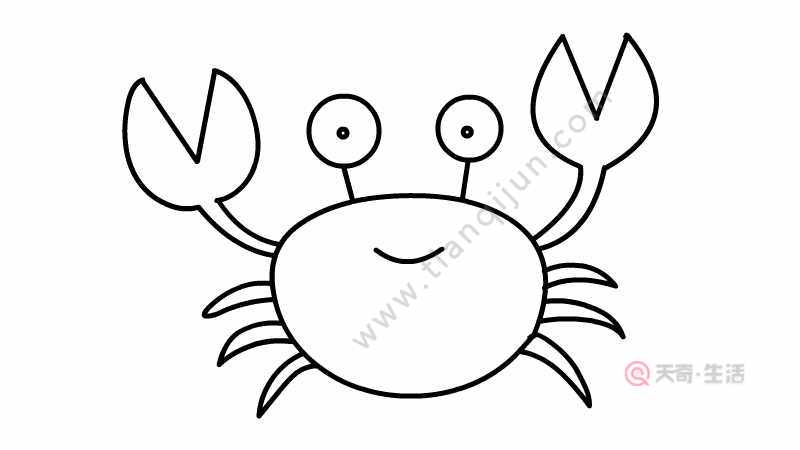 螃蟹简笔画 螃蟹简笔画的画法