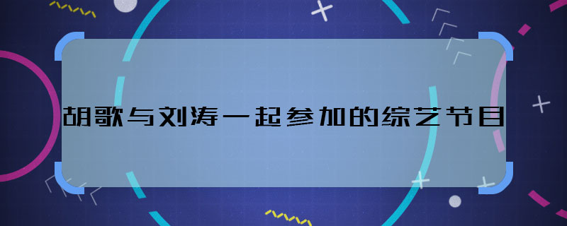 哪的胡歌与刘涛一起参加的综艺节目 胡歌与刘涛合作的综艺叫什