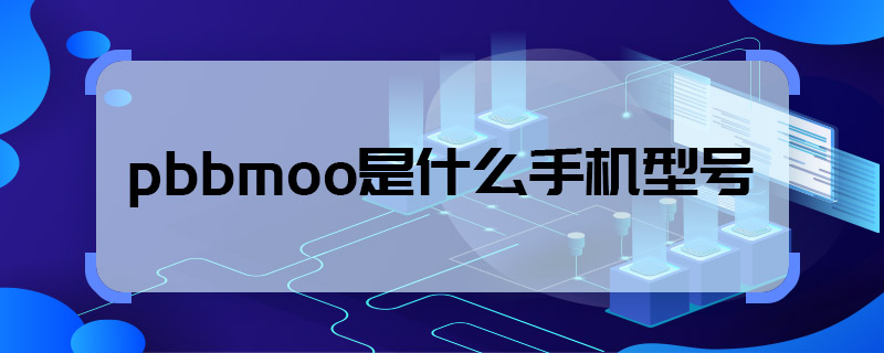 pbbmoo是什么手机型号 pbbmoo的手机型号是什么