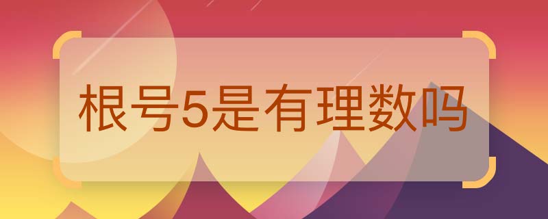 根号5是有理数吗  根号5和有理数有关系吗