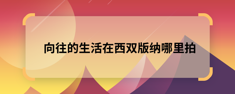 向往的生活在西雙版納哪里拍 向往的生活第四季在哪里拍