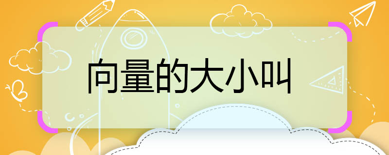 向量的大小叫  向量的大小叫什么