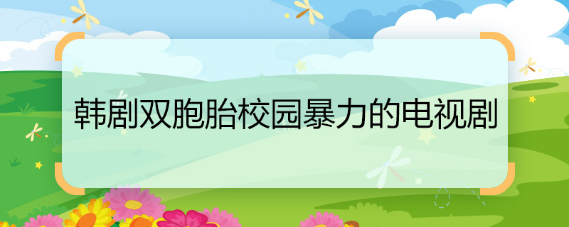 韓劇雙胞胎校園暴力的電視劇 韓劇雙胞胎校園暴力的電視劇名稱