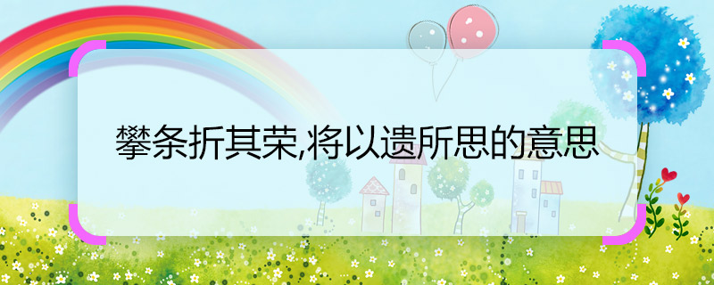 攀条折其荣,将以遗所思的意思 攀条折其荣,将以遗所思的意思是什么