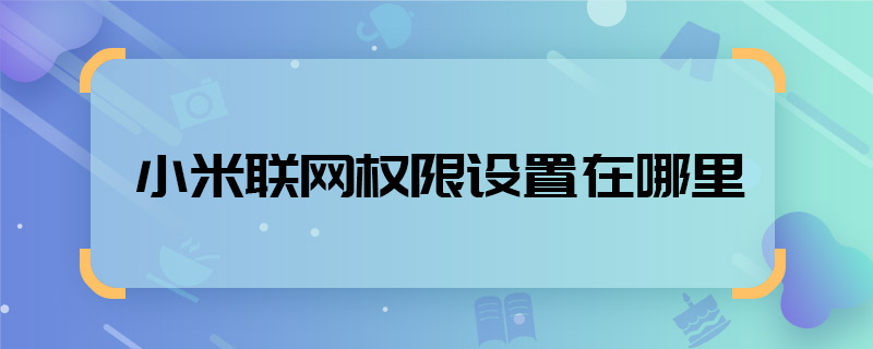 小米聯(lián)網(wǎng)權(quán)限設(shè)置在哪里