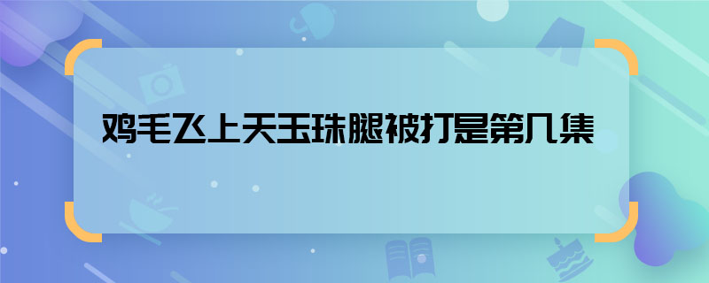 鸡毛飞上天玉珠腿被打是第几集 鸡毛飞上天玉珠绑架哪一集